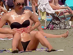 Vagina slide from arousing bikini