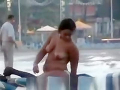 Beach fuck with specatators