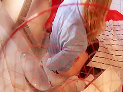 Pissing angel spied throughout the hoop