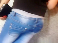 Beauties with worthwhile butts in jeans panties