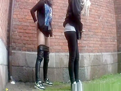 Compilation of hotties peeing outdoors in public