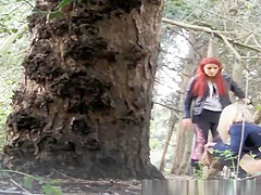 Group of teenies caught pissing in the nature