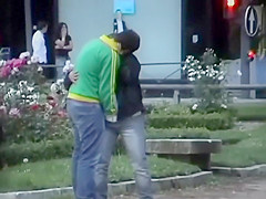 Fingering in public got caught by a voyeur