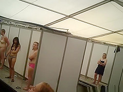 Spy camera in multiple shower cabins