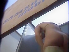 Golden-Haired angel in the locker room