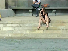 Public upskirt flashing