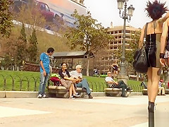 Serf anal team-fucked in underground club