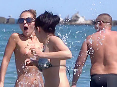 Lewd Topless Dilettante Voyeur Hot Nubiles - Spy Beach HD Movie Scene