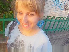 Pickedup eurobabe POV drilled on the balcony