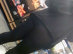 Candid random booty wedgie plus watch thru spandex