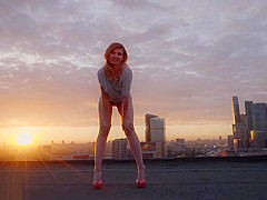 Jeny Smith fishnet hose public photo set