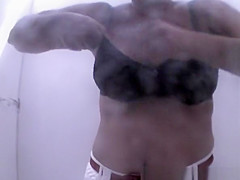 Multiple babes spied in beach cabin changing