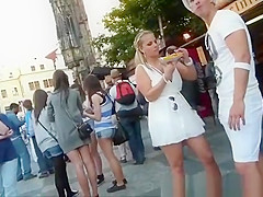 Nice-Looking angel in transparent white suit