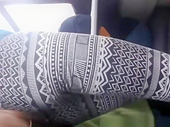 Babe in taut white and dark panties