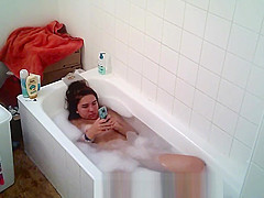 Large tittied college wench Aylie takes a washroom