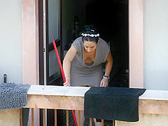 mother I'd like to fuck mambos downblouse on the balcony