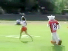 Cheerleader stripped at game