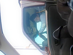 Chap playing with his jock in traffic