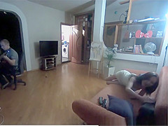 Diminutive cutie taking shower