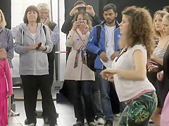 Breasty sweetheart spied in a tanning saloon