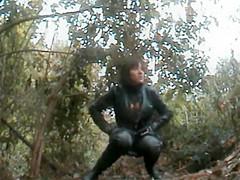 Unshaved vagina spied during the time that it voided urine