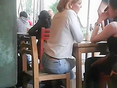Naked belt in the cafe
