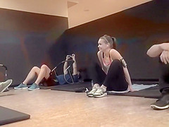 Stretchy hotty does full splits