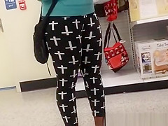 Super chunky thick darksome butt in constricted panties