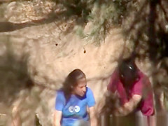 Honey pissing in the nature