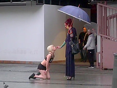 Tiny golden-haired disgraced on the rain