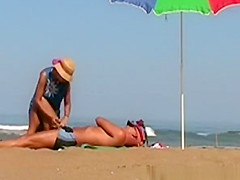 Wife cook jerking at beach