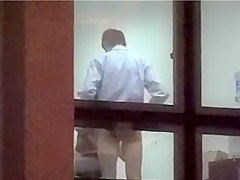 Voyeur noticed a orall-service in a building