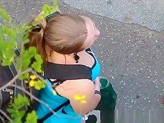 Looking into the neckline of 2 gals