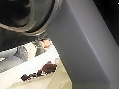 Aged with large milk cans spied in changing room