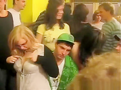 Showing her cleavage in public