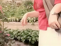 Smelling flowers during the time that a boobie falls out