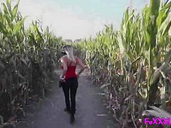 Golden-Haired Flashes In Public Corn Maze Then Takes A Load To Her Face - Pov Dilettante Pair