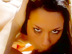 Dark Brown receives sharp sex on beach