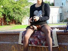 Youthful Mother Demonstrates Publicly Her Natural Bumpers And Masturbates Cookie