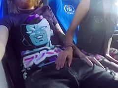 Latin Hotty Masturbate And Oral Sex At Public Bus