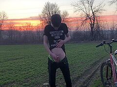 Excited Teenager And Sexy Journey By Bicycle ! 1 - Tour. two - Spunk Fountain ! / Large Penis 12 Min