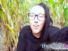 Anal Fuck In Corn Field! Slender German Kinky Doxy Insertion