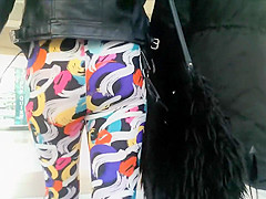 Seductive bent over cutie in apple store