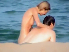 Slim gal rushing out of the water