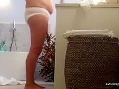 Our Curvy Grandma Spied In The Bath