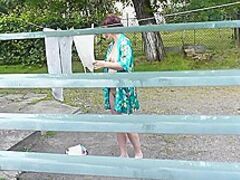 Mother I'd Like To Fuck Exposed In Public. Voyeur. Frinas Spouse Peeps In Window Like In Abode Yard Her Preggy Sister Dries Clothing In Bathrobe No Brassiere And Pants. Public Nudity. Outdoors Pov 11 Min