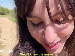 Cable Car Ride In Madrid With A Breasty Hawt Dark Brown Ends With Orall-Service