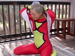 Spandex Superheroine Trapped