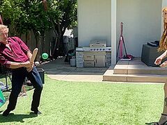 Large Arse Breasty Redhead Mama Plays 10-Pounder Ball With Step-sons Giant White 10-Pounder With Lauren Phillips