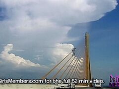 Large Tit Dark Brown Rides Half Stripped In My Car